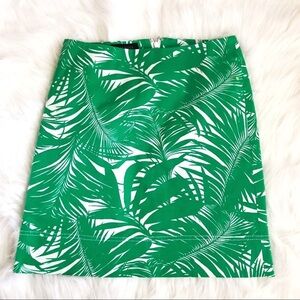 [Talbots] Green Palm Leaves Skirt
